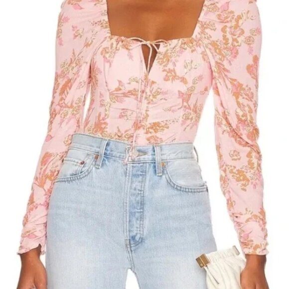 Free People // Hilary Printed Top // (M - Pink Combo) *NWTs* - Picture 6 of 13